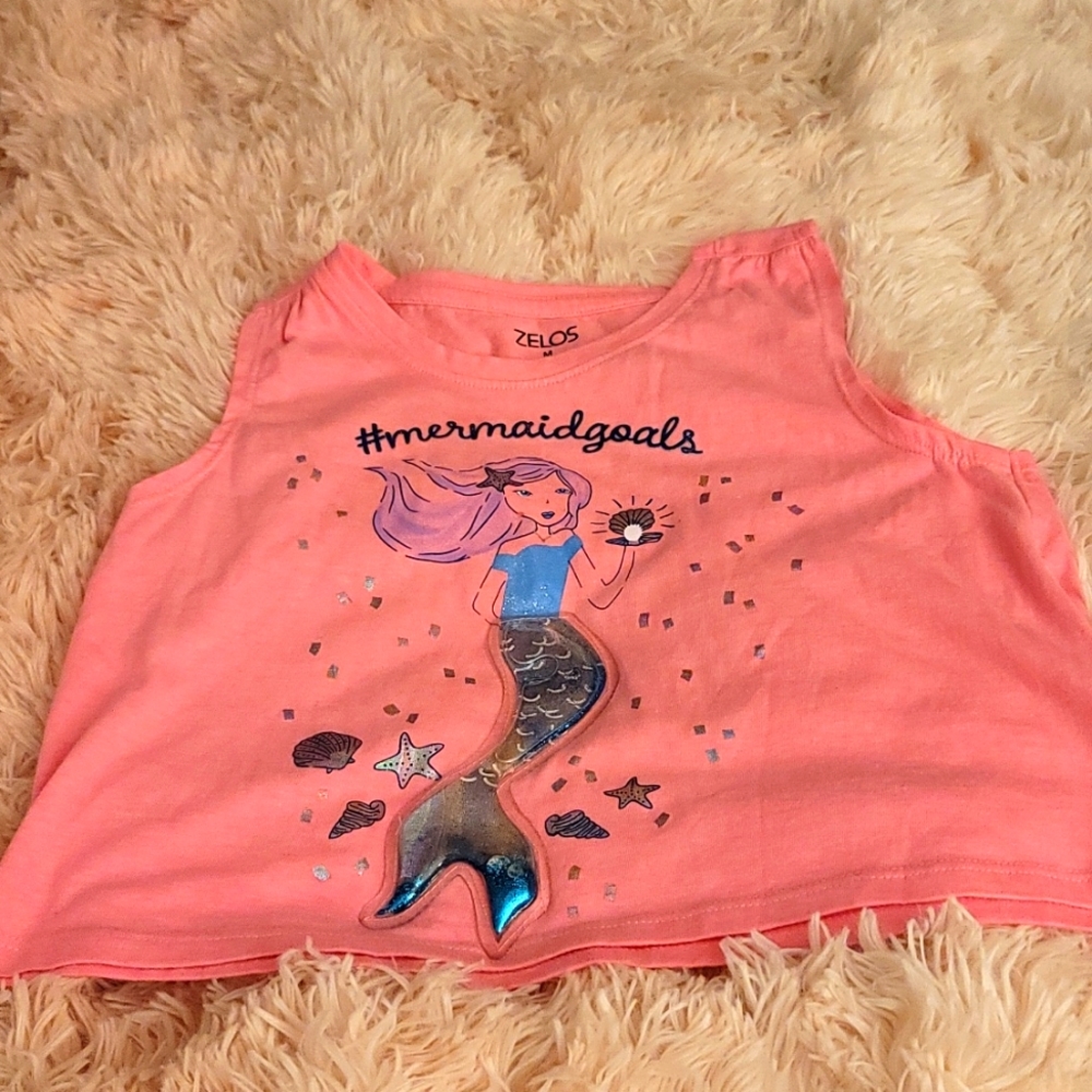 Mermaid shirt pink with liquid filled mermaid tail